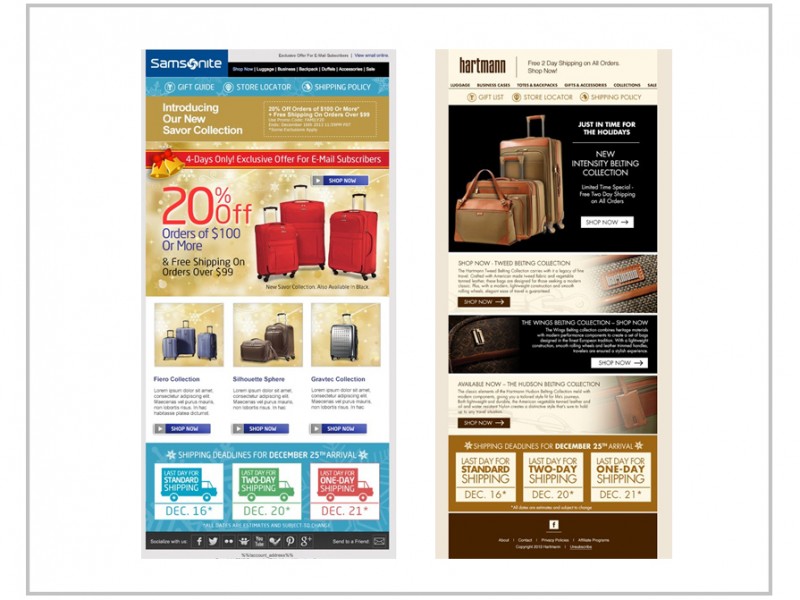 Samsonite HTML Email Design